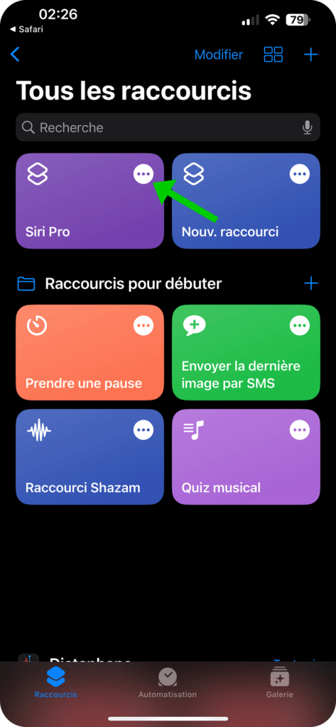 Siri Pro raccourcis