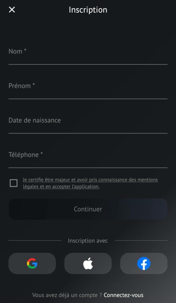 inscription appli trading investx