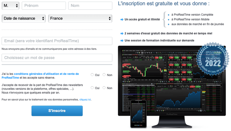 inscription prorealtime