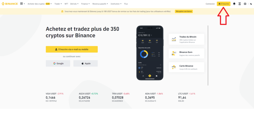 inscription binance