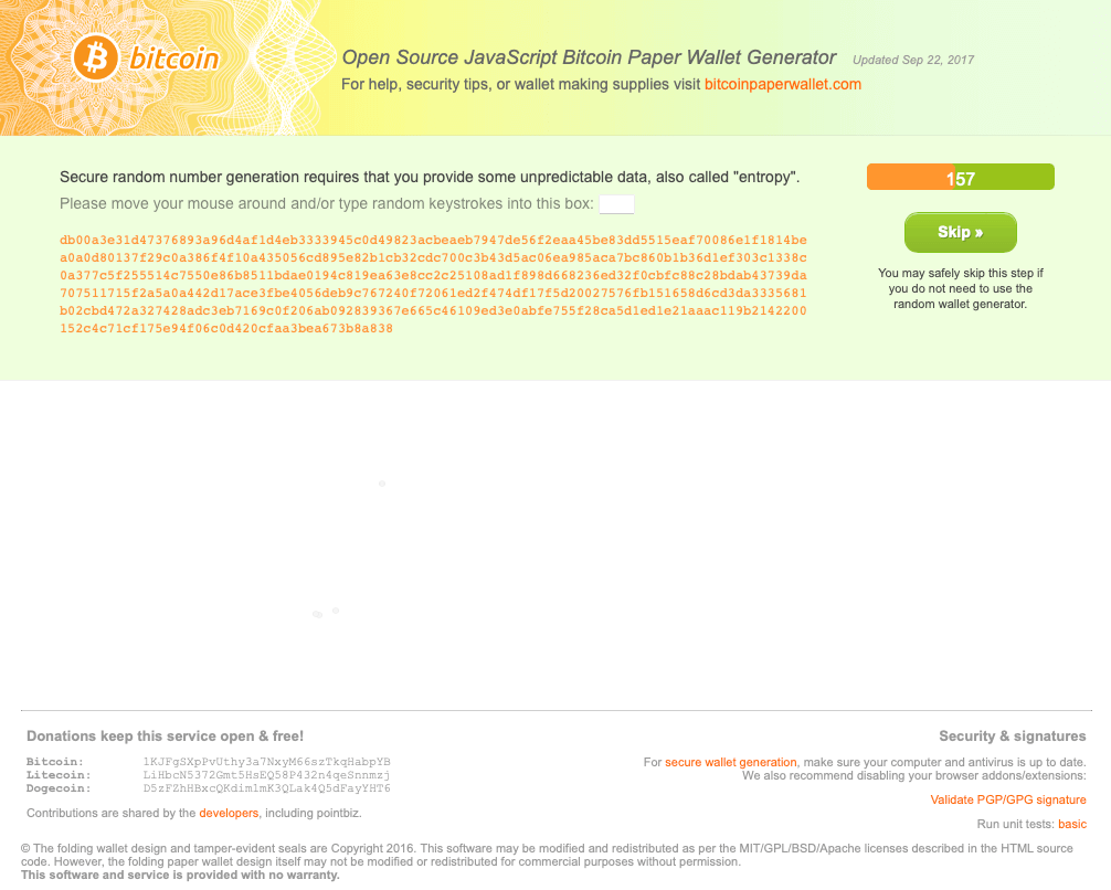 inscription adresse publique clé privée