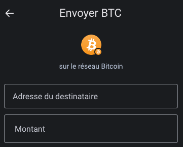 envoyer bitcoin