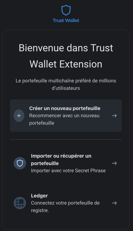 inscription trust walet 