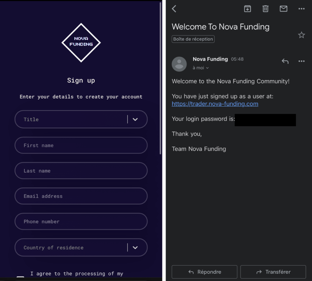 inscription nova funding