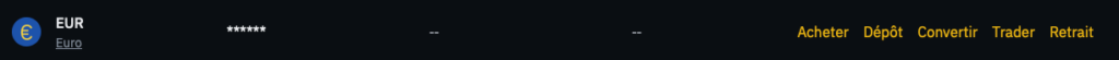 dépot euros btc binance