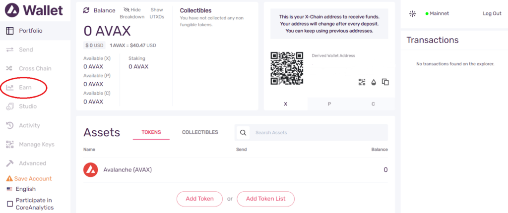 etape 3 earn staking avax