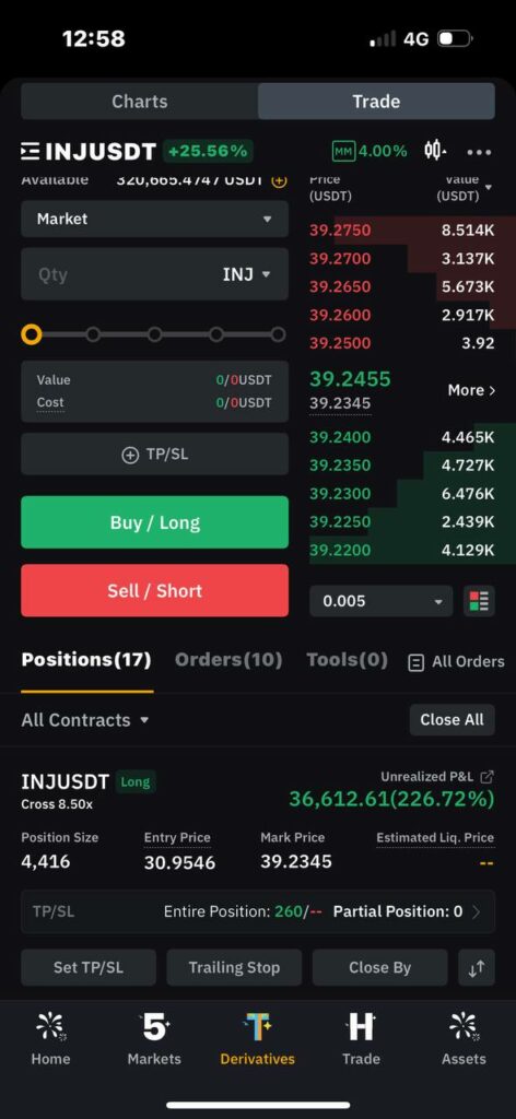 inj crypto trading