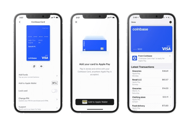 Comparaison carte crypto Coinbase