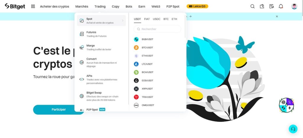 Les différents types de trading avec Bitget