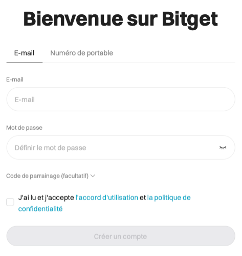 Comment s'inscrire sur Bitget