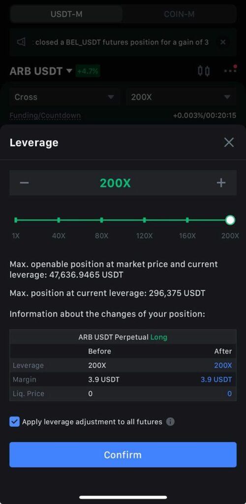 Effet de Levier Élevé MEXC