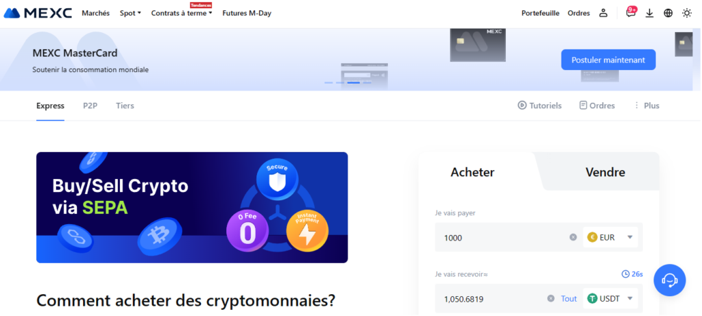 acheter crypto tutoriel mexc