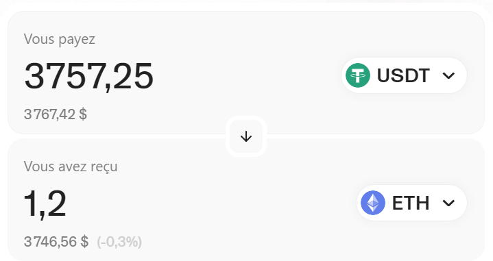 Échange de tokens sur echange décentralisé (DEX)