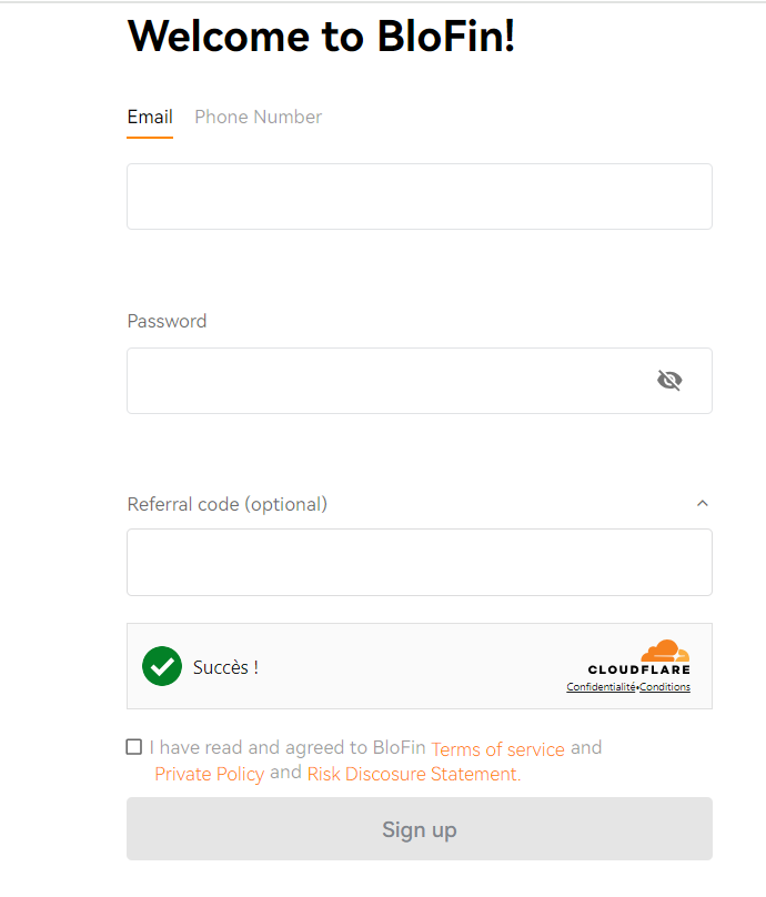 Comment s'inscrire sur BloFin