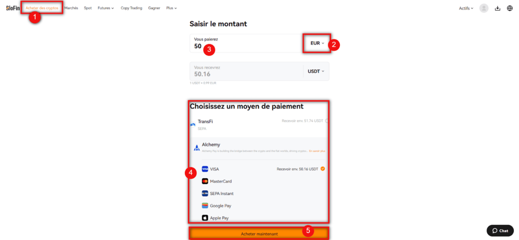 Comment acheter des cryptomonnaies sur BloFin